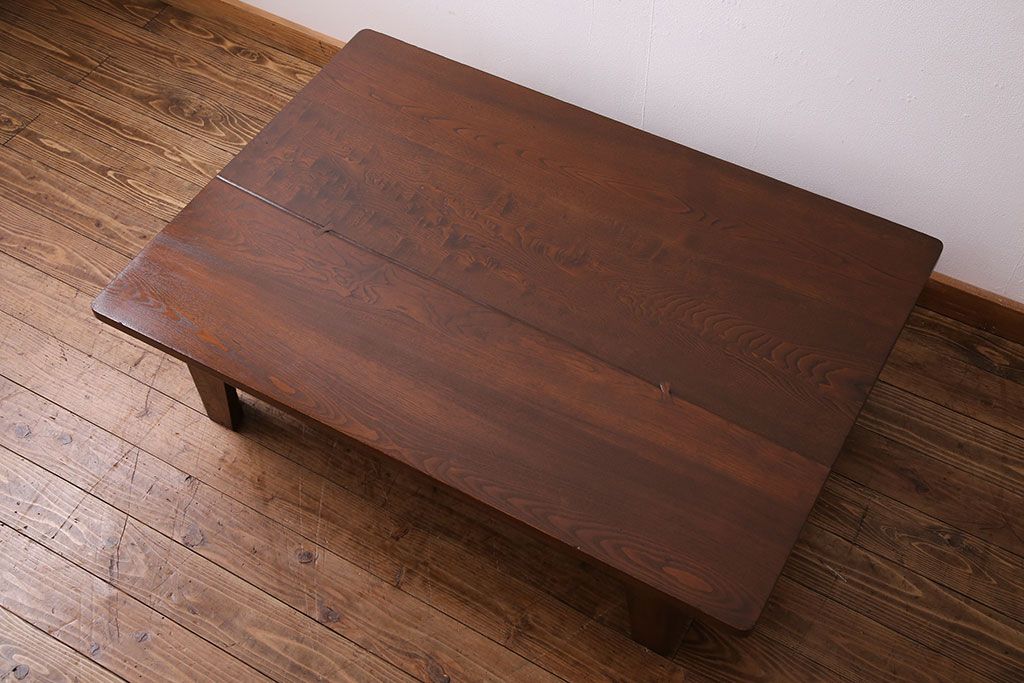 ヴィンテージ家具　ビンテージ　樺材　シンプルなデザインのリビングテーブル(ローテーブル、座卓)