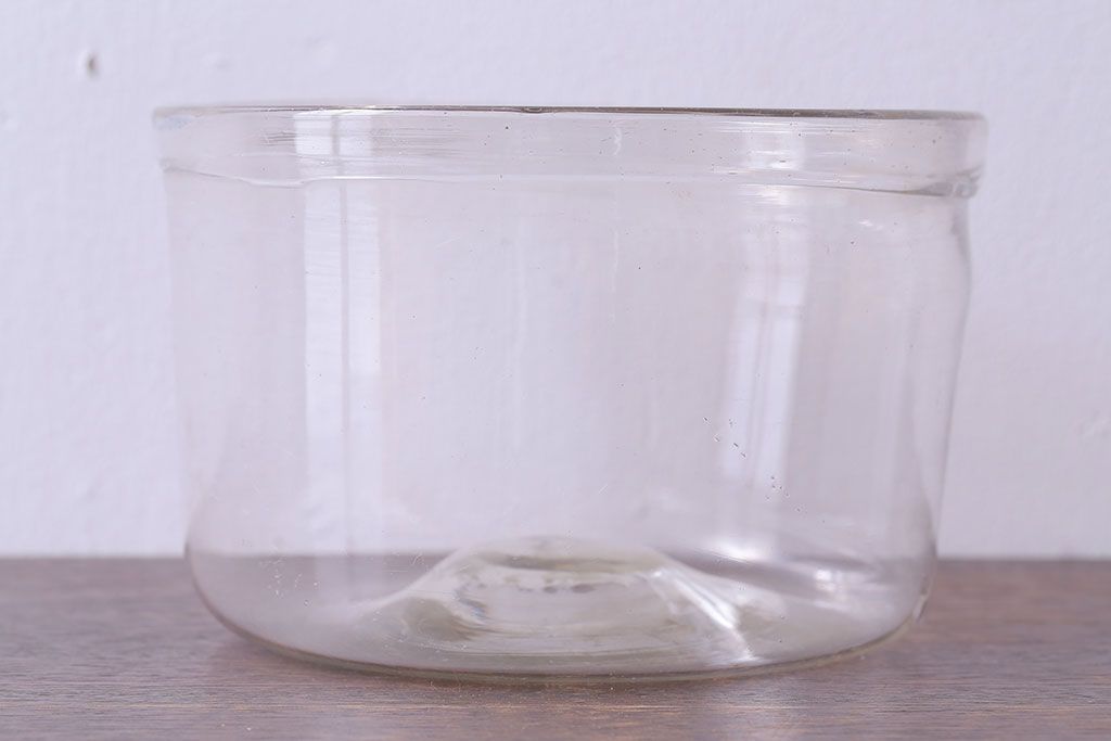 アンティーク雑貨　大正昭和初期　レトロな雰囲気漂う吹きガラス金魚鉢