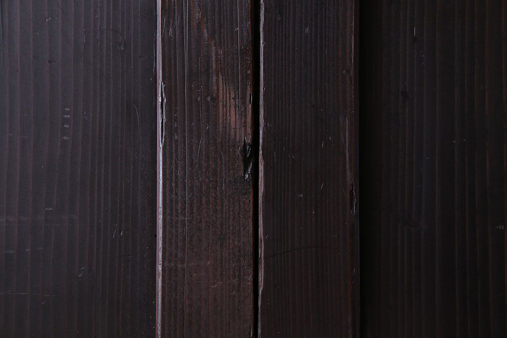 古民具・骨董　古い木の渋さが魅力の帯戸(板戸、引き戸、建具)4枚セット