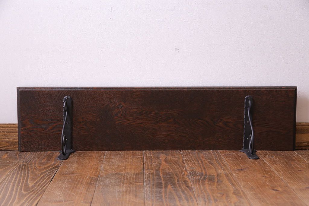 ラフジュ工房オリジナル　曲線のブラケットが上品なウォールシェルフ(壁掛け飾り棚、ウォールラック、ウッドシェルフ)
