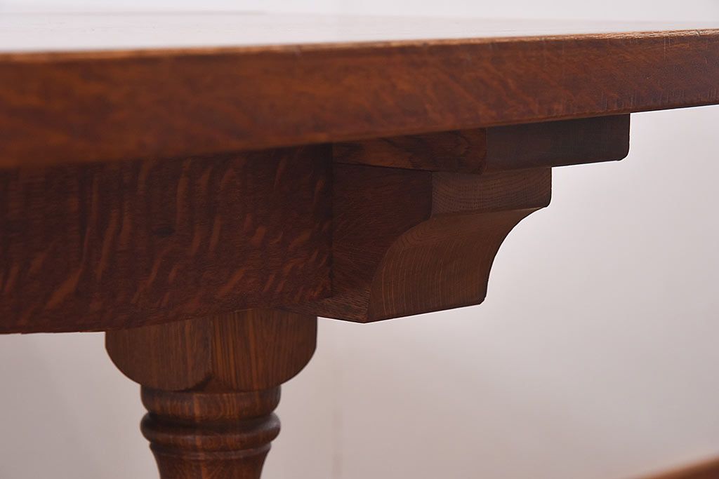 中古　ナラ材　上質なつくりのダイニングテーブル(作業台、作業テーブル)