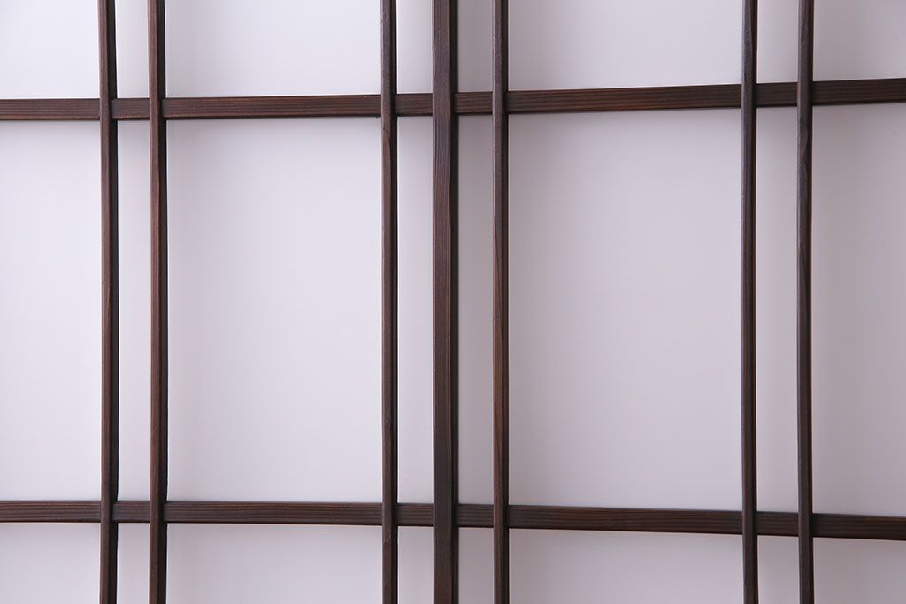 和モダンな空間にぴったりのシックなガラス戸(ガラス帯戸、格子戸、引き戸)2枚セット