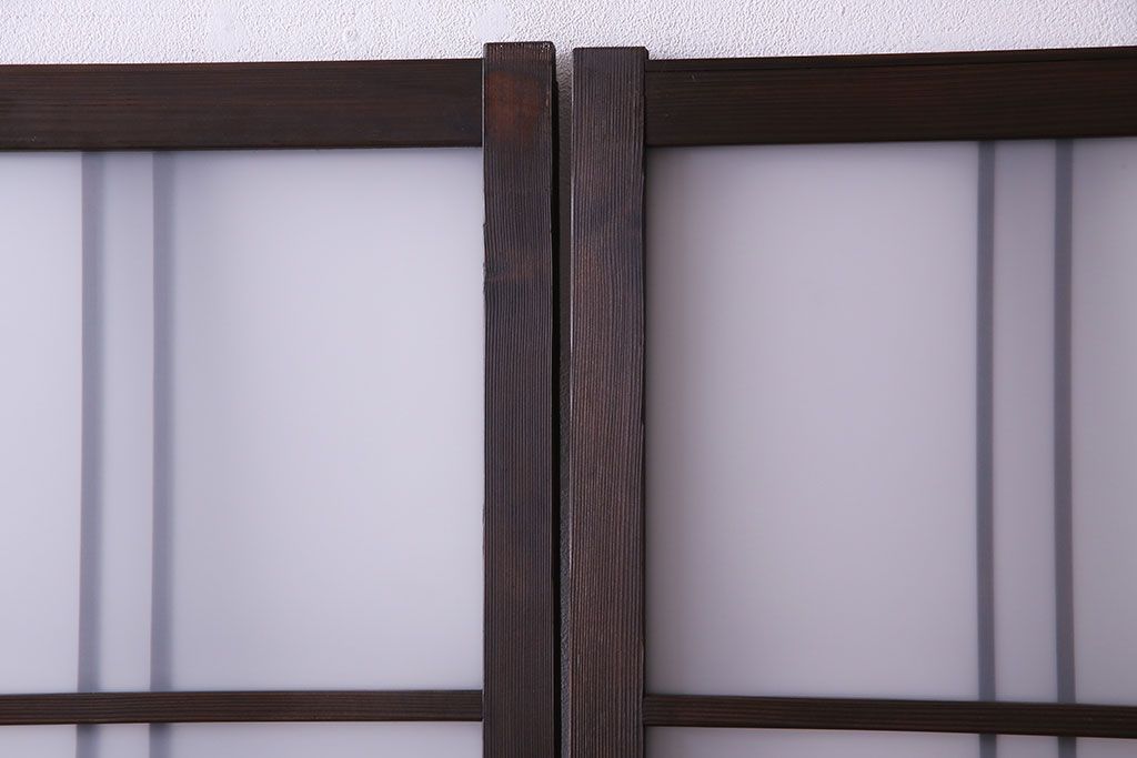 和モダンな空間にぴったりのシックなガラス戸(ガラス帯戸、格子戸、引き戸)2枚セット