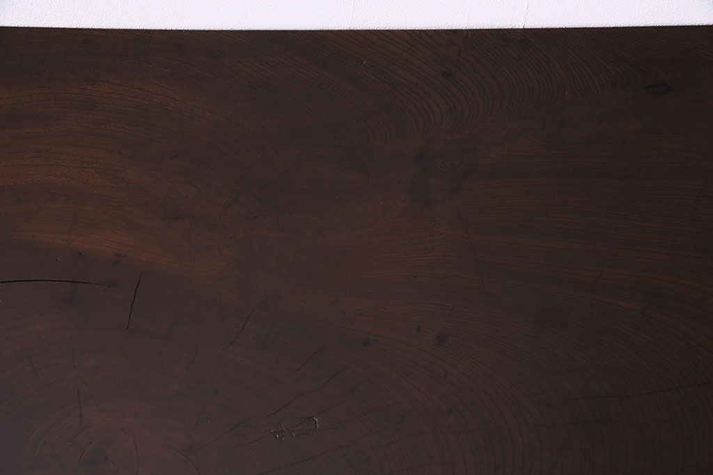 アンティーク家具　和製アンティーク　大胆な杢目が目を引く総ケヤキ材の文机(センターテーブル)
