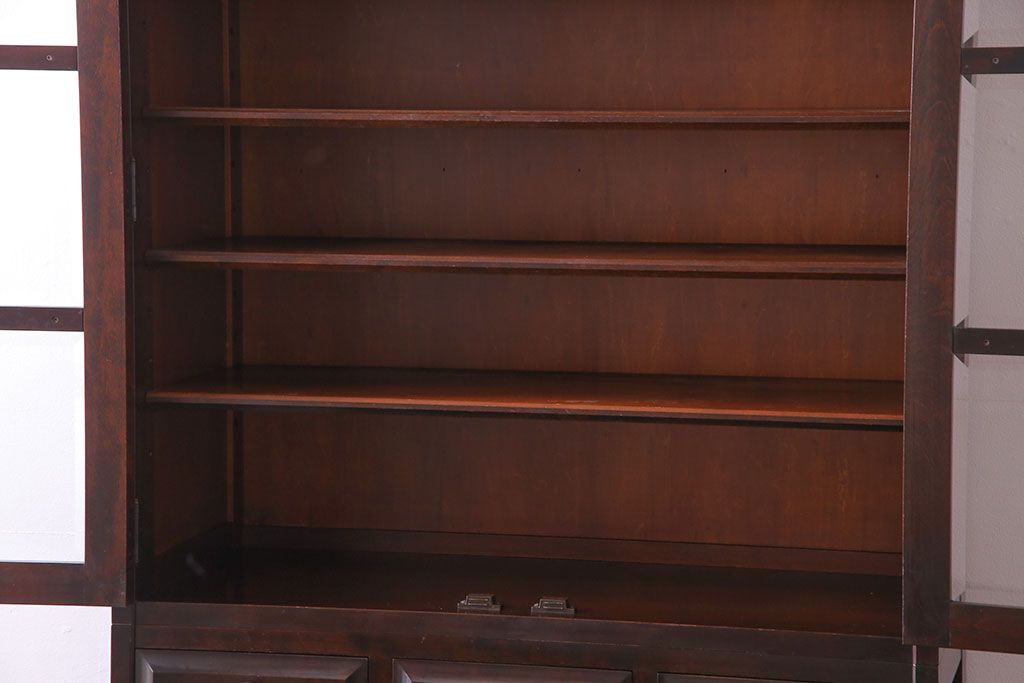 中古美品　北海道民芸家具　HM160K　上品なキャビネット(食器棚、本箱、書棚、収納棚)(定価約45万)(3)
