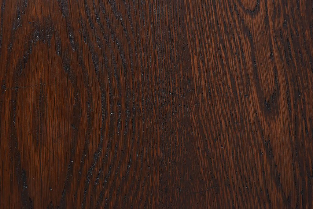 レトロ家具　昭和レトロ　ナラ材・ブナ材　味わいのある木味が魅力の薄型の平机(コンソールテーブル、サイドテーブル)(1)