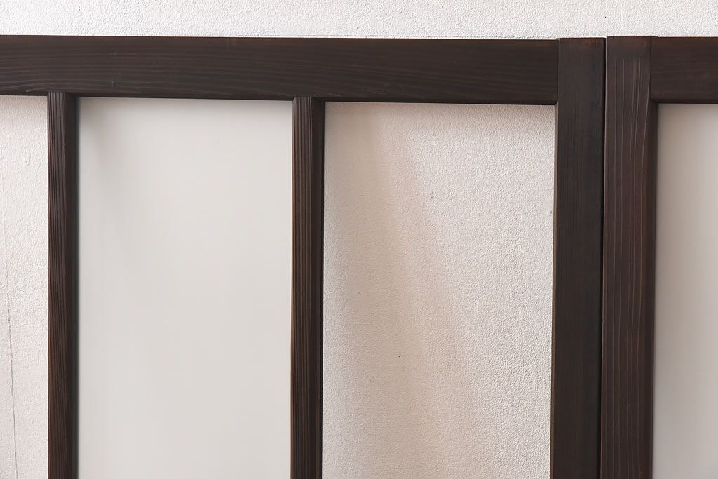 昭和レトロ　縞のデザインが個性的なガラス戸(窓、引き戸)3枚セット
