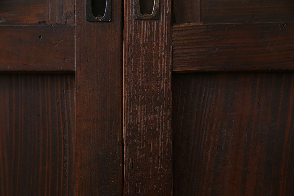 昭和初期　美品　杉材　味わい深い風合いが魅力の障子戸(引き戸、建具)4枚セット(2)