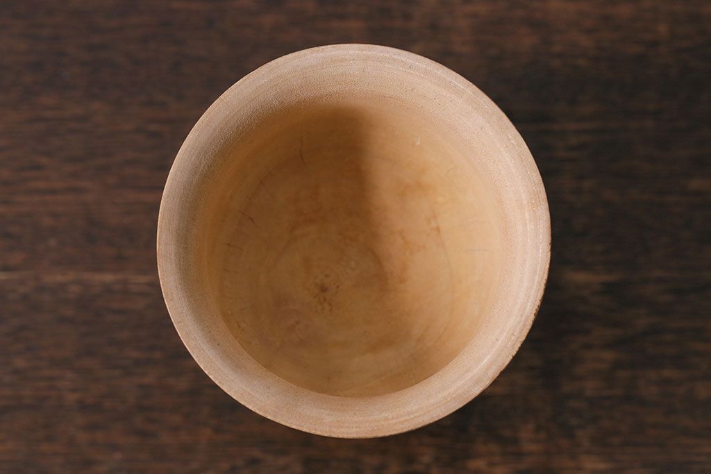 アンティーク雑貨　イギリス製　木のそのままの風合いが魅力のスパイスマッシャー(すり鉢)