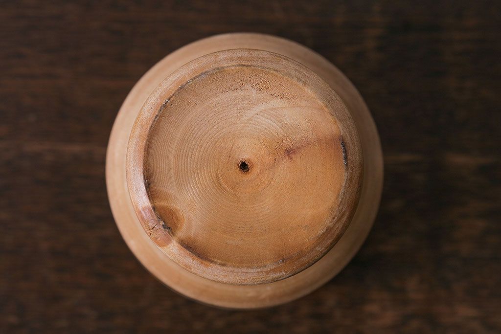 アンティーク雑貨　イギリス製　木のそのままの風合いが魅力のスパイスマッシャー(すり鉢)