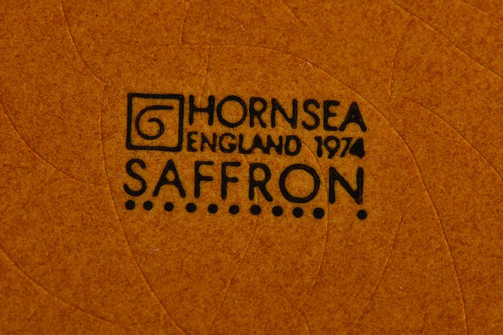 アンティーク雑貨　イギリスビンテージ　HORNSEA(ホーンジー)　SAFFRON(サフラン)シリーズ　ティーキャニスター(保存容器、ジャー)2個セット