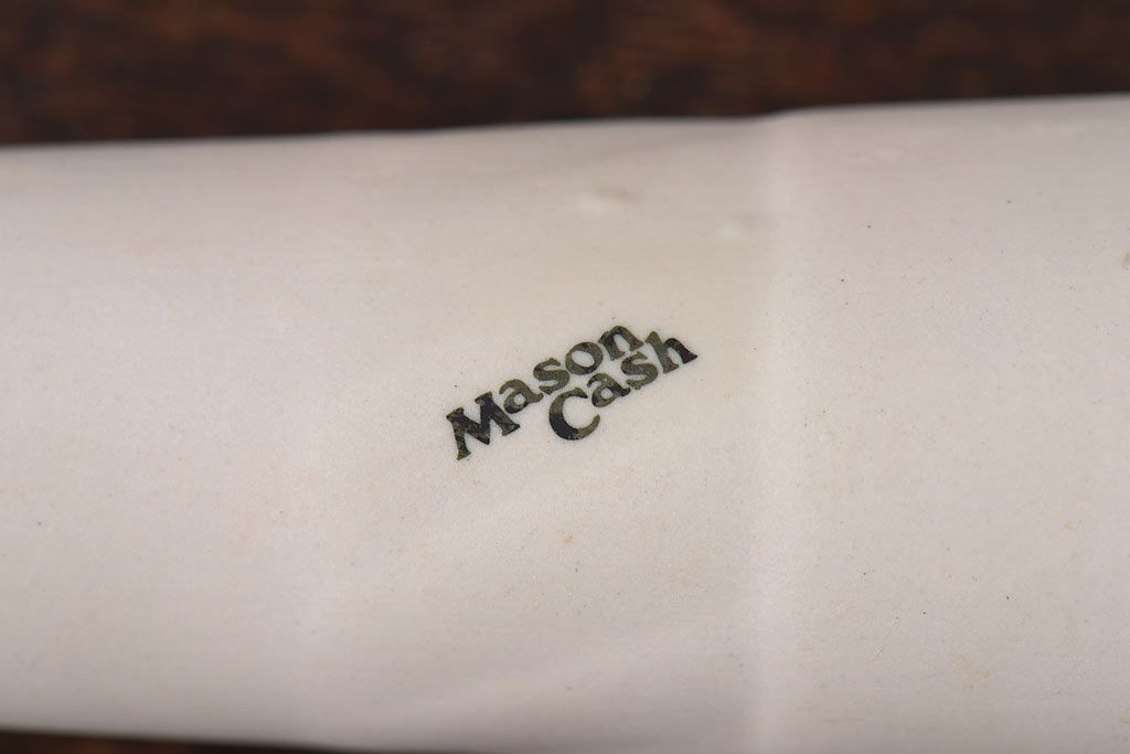 アンティーク雑貨　イギリス　MASON CASH(メイソンキャッシュ)　素焼きの風合いが魅力の磁器製スパイスマッシャー(乳鉢・乳棒)セット