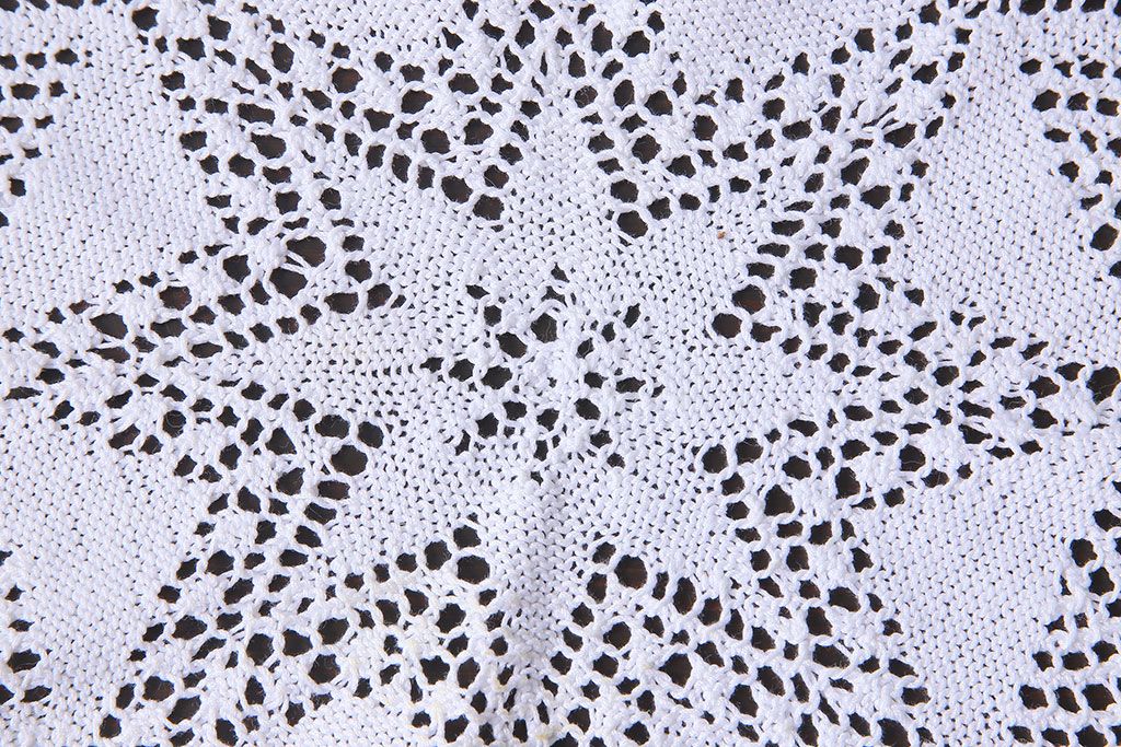 アンティーク雑貨　イギリス製　細かな編み目が可愛らしいドイリー(レース、クロス)(2)
