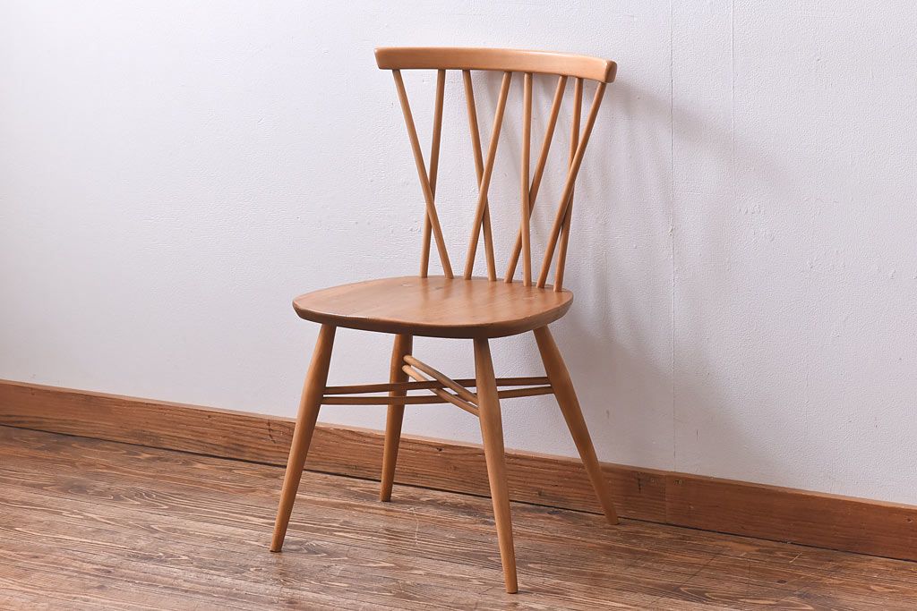 ヴィンテージ家具　ERCOL(アーコール)　イギリスビンテージ　エックスバックチェア(クロスバックチ  ェア)(2)