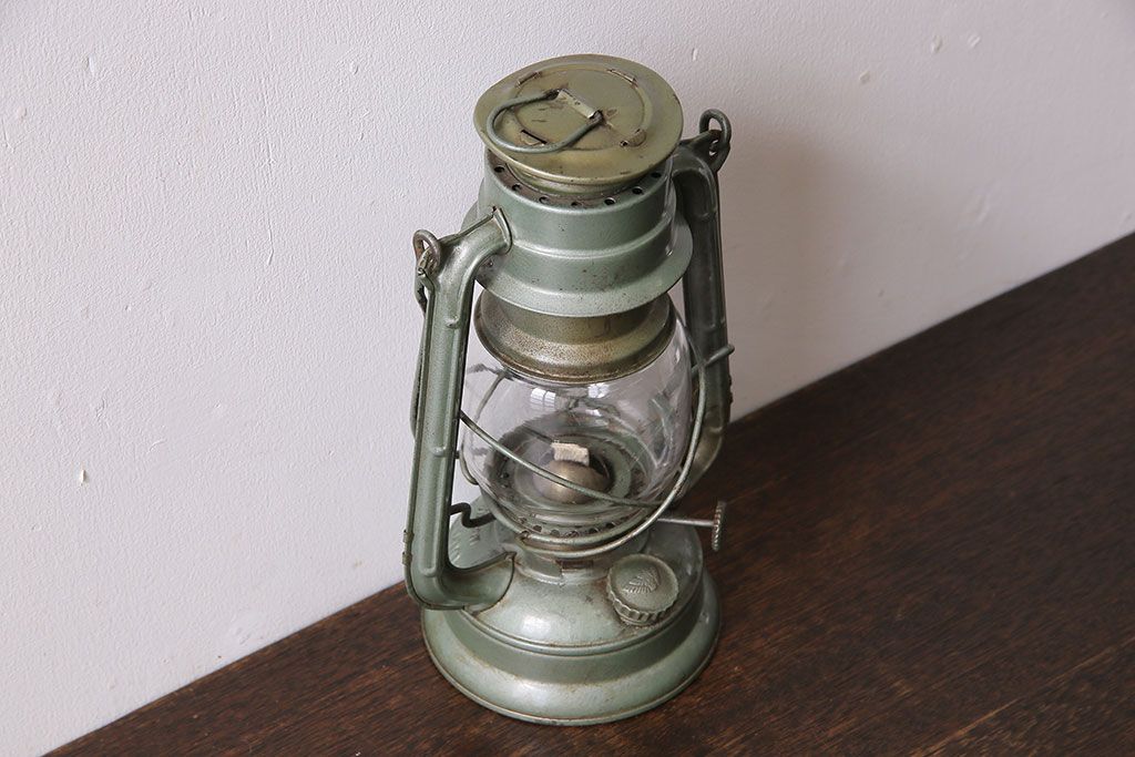 アンティーク雑貨　昭和レトロ　日本製　インダストリアルなオイルランプ(照明、ディスプレイ)