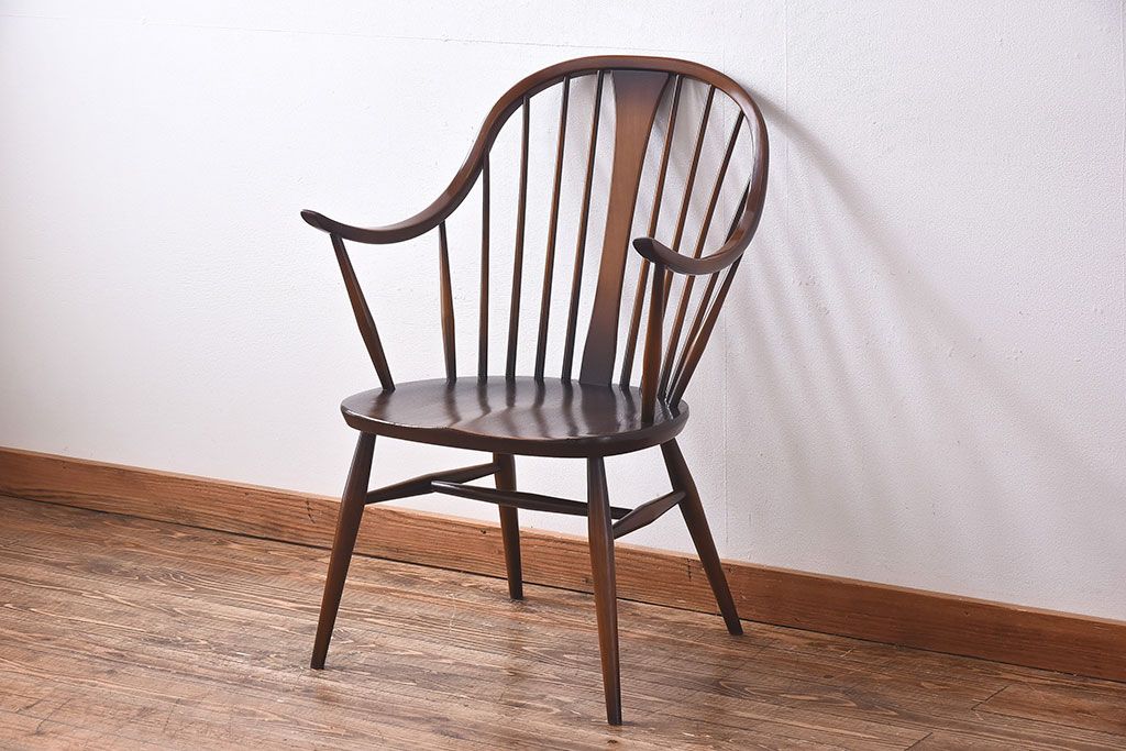 ヴィンテージ家具　【T様ご決済分】ERCOL(アーコール)　イギリスビンテージ　スモーカーズチェア(カウホーンチェア、ダイニングチェア)