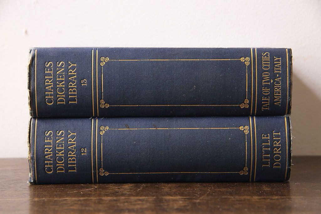 アンティーク雑貨　英国アンティーク　CHARLES DICKENS(チャールズ・ディケンズ)　洋書(本、英字本、小説)2冊セット(1)