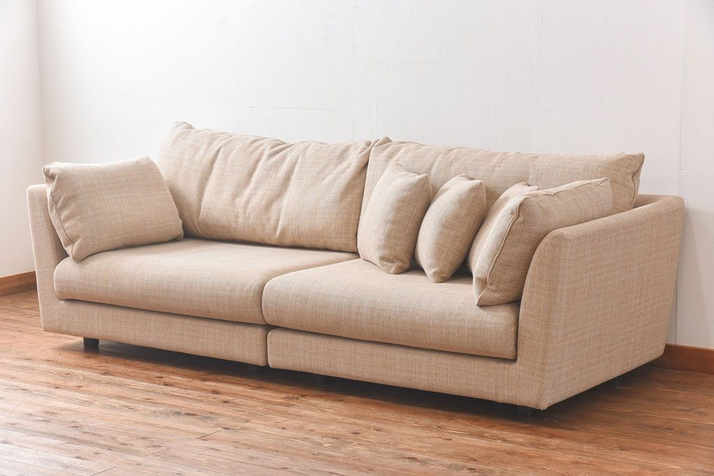 展示美品　arflex(アルフレックス)　A・SOFA 10　クッション付き　4人掛けアームソファ(定価約70万円)