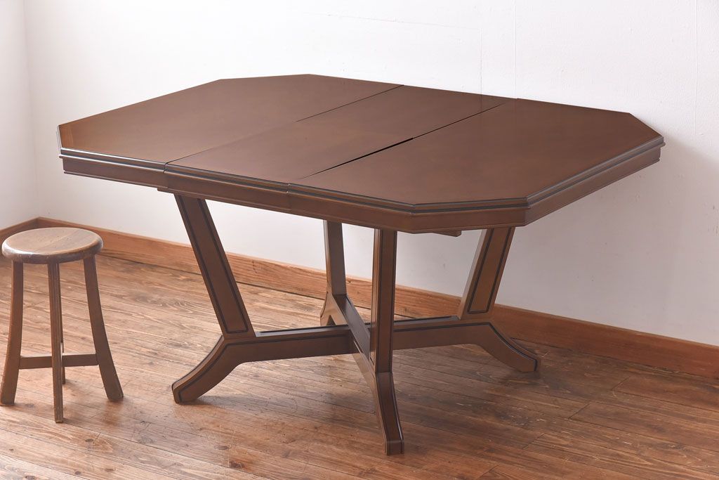 中古 展示美品 maruni(マルニ) 地中海ロイヤルシリーズ パーティテーブル(エクステンションテーブル、カフェテーブル)(定価約35万円)