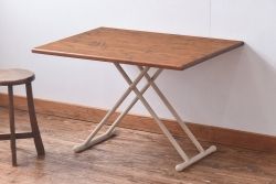 和製アンティーク　大正ロマン　素朴な質感が味わい深い長テーブル(ローテーブル、センターテーブル、座机)(R-068371)