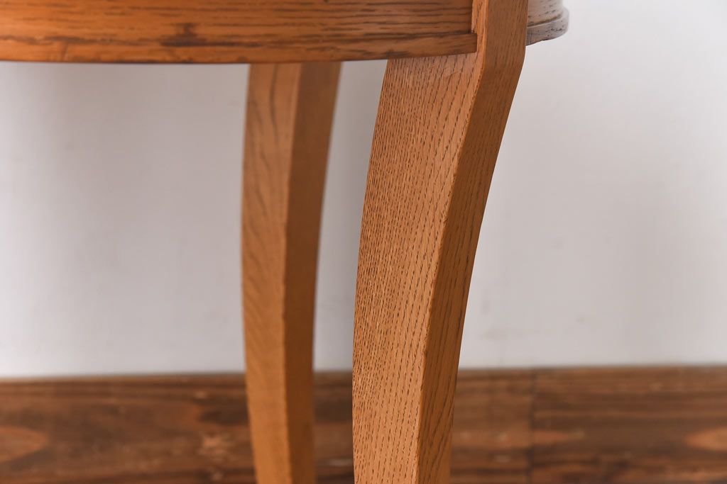 アンティーク雑貨　中古　天童木工　シンプルなラウンド型サイドテーブル(センターテーブル、コーヒーテーブル、花台)(2)