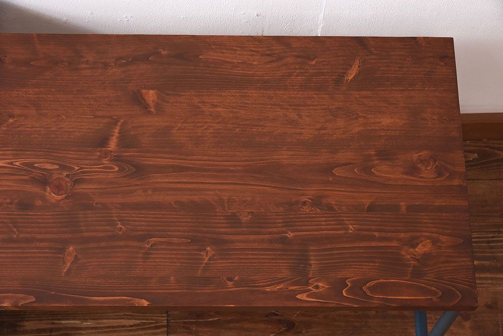 ペイント家具　ダークトーンが格好いい伸縮式リメイクサイドワゴン(トロリー、サイドデスク)