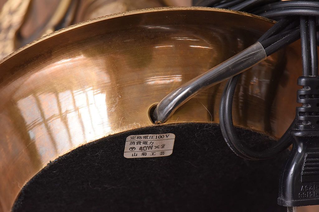 アンティーク雑貨　CHAPMAN社　EMPIRE BOUILLOTTE SWAN　真鍮製スタンドライト(デスクライト、照明、ろうそく立て)(定価約12万円)(1)