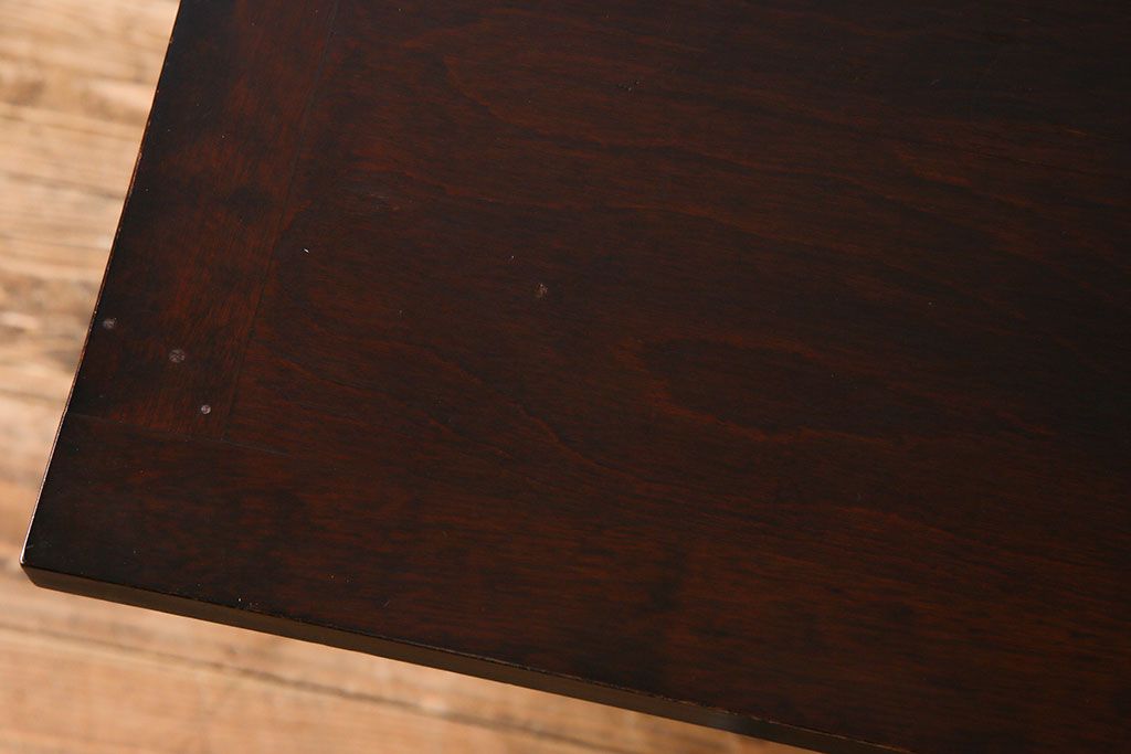 中古　民芸家具　木材の濃淡が味わい深いライティングビューロー(簿記机、在宅ワーク、在宅用デスク、チェスト)