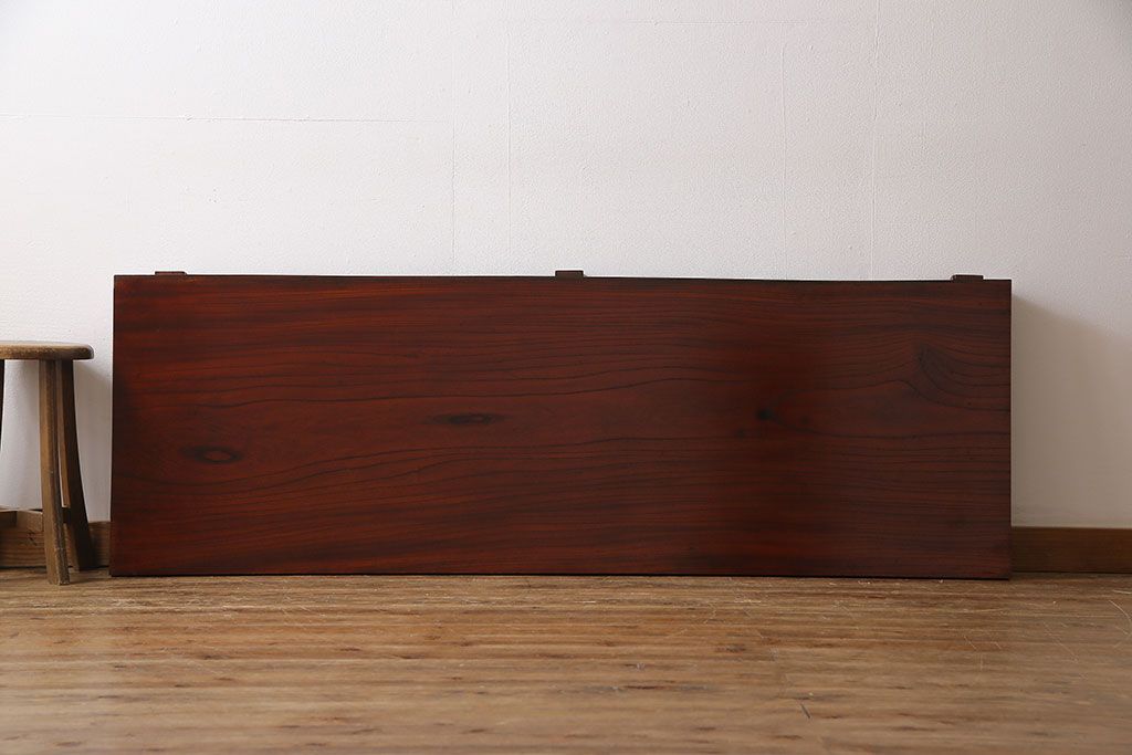 アンティーク家具　和製アンティーク　漆塗りが上質な和を演出するケヤキ一枚板(古材、材料)