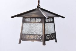 ダイヤガラス入り　和モダンな吊り灯ろう照明(灯籠、天井照明)(1)