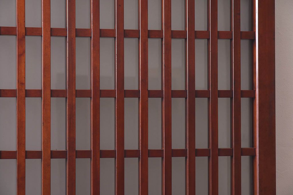 昭和　ヒノキ材　和の雰囲気を高めるガラス入り格子蔵戸(ガラス引き戸、格子戸、建具、玄関戸)