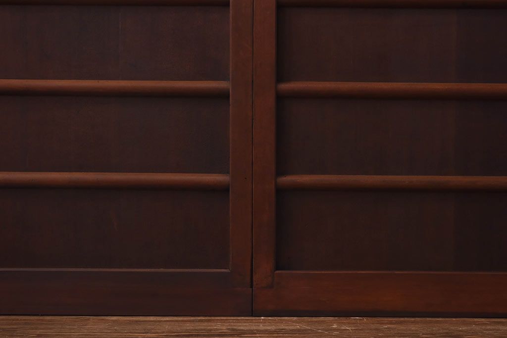 昭和初期　ヒノキ材製　きれいな木肌が品のある板戸4枚セット(引き戸、舞良戸)