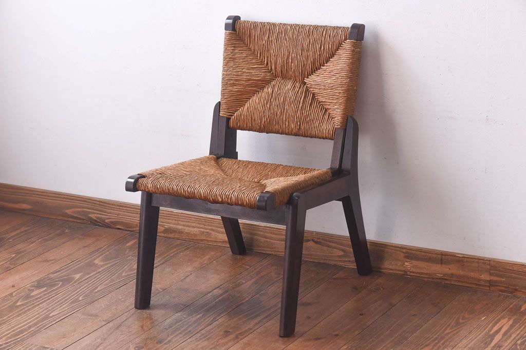中古　松本民芸家具　ビンテージ　#520L型　ラッシチェア(ダイニングチェア、椅子)