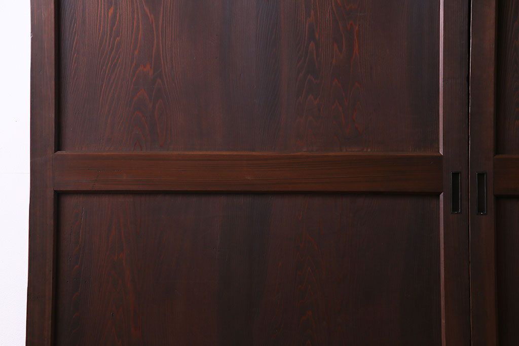 和製アンティーク　落ち着いた雰囲気を醸し出す帯戸(板戸、引き戸、建具)2枚セット