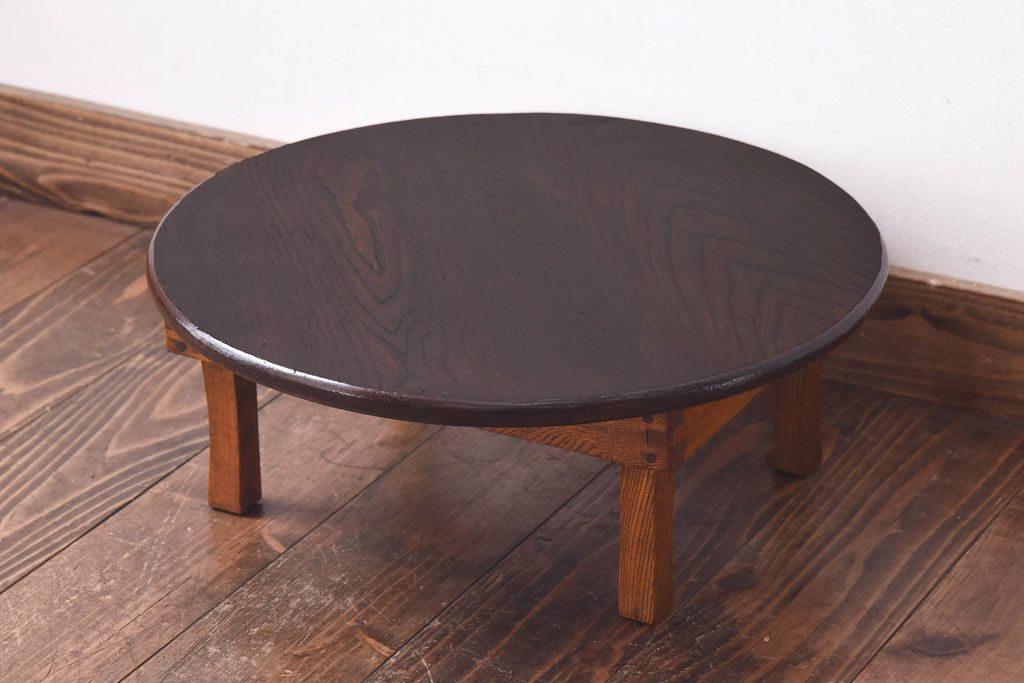 レトロ家具 昭和レトロ シンプルなデザインの折り畳み式ローテーブル(ちゃぶ台、座卓)(1) | ラフジュ工房