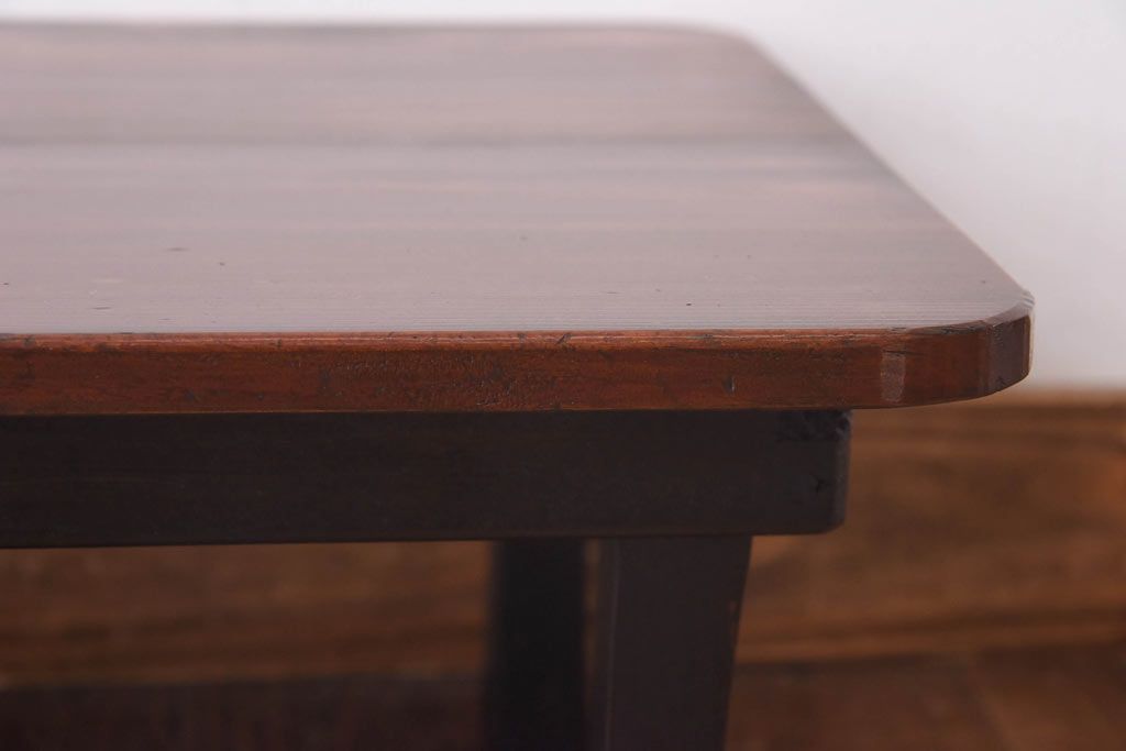 アンティーク家具　松材製　味わい深い佇まいの折り畳み式ローテーブル(ちゃぶ台、座卓)