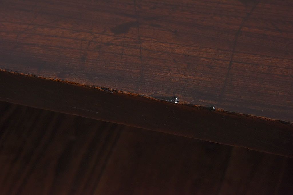 アンティーク家具　和製アンティーク　総ケヤキ材　贅沢な作りが魅力の文机(ローテーブル、座卓)