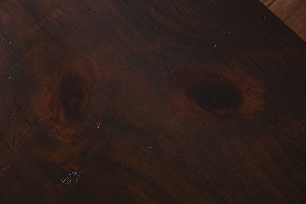 アンティーク雑貨　和製アンティーク　モミの木　落ち着いた色味が味わい深い裁ち板(作業台・テーブル・ローボード)(2)