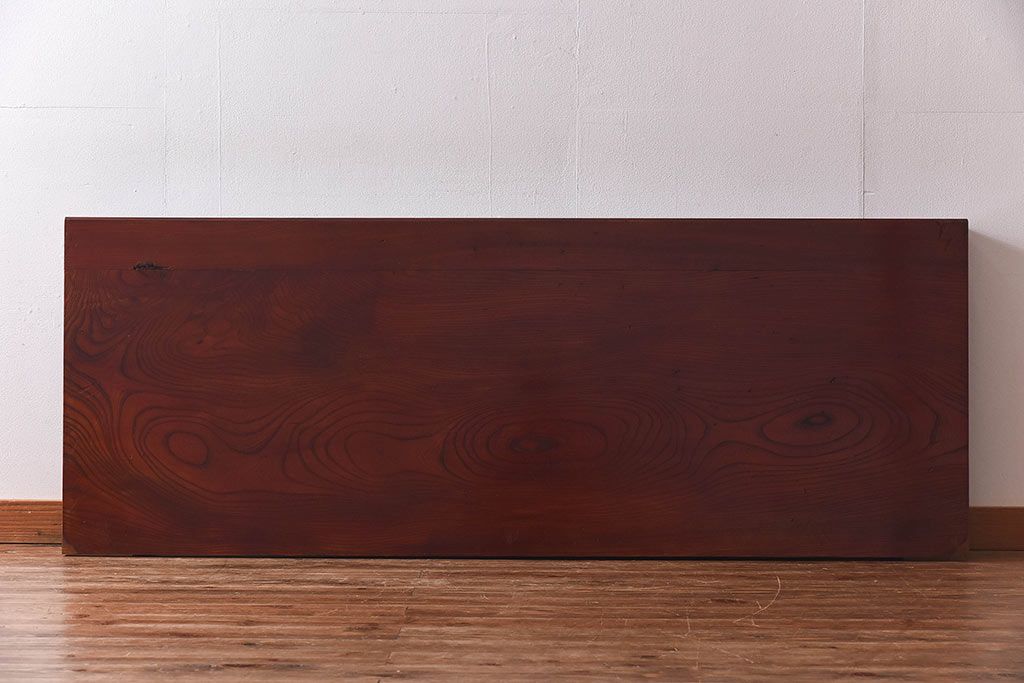 アンティーク雑貨　和製アンティーク　床框付き　ケヤキの杢目が威厳を放つ裁ち板(床板、古材、材料)