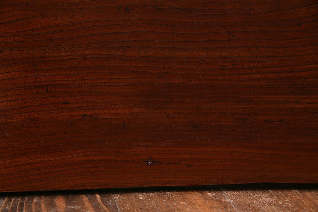 アンティーク雑貨　和製アンティーク　漆塗り　杢目が和の雰囲気を漂わせるケヤキ一枚板(裁ち板、古材、床材、材料)