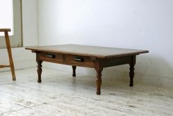 アンティーク家具　高級品!古いナラ材の一枚板テーブル