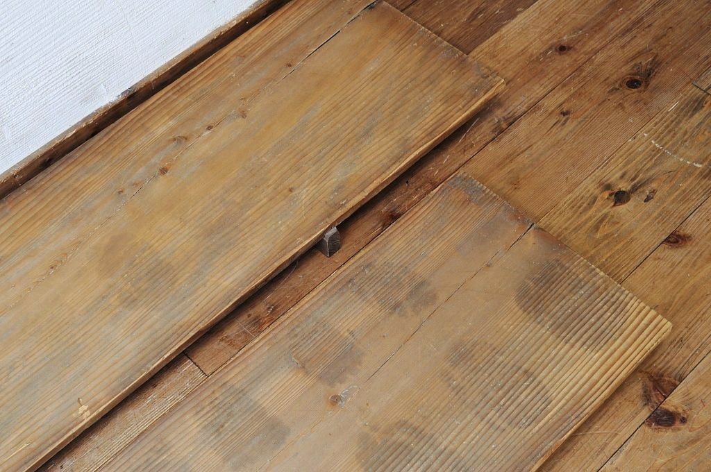 アンティーク家具　特大!古い木味の横長裁ち板2枚セット