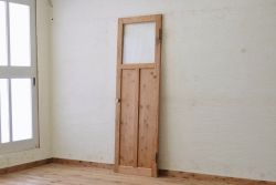 古い木味のガラスドアノブのモールガラスドア(扉)6