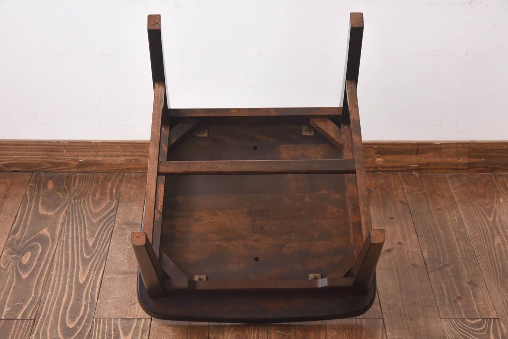中古　北海道民芸家具　HM645　すっきりとしたデザインのラダーバックチェア(ダイニングチェア、椅子)(1)(R-030366)