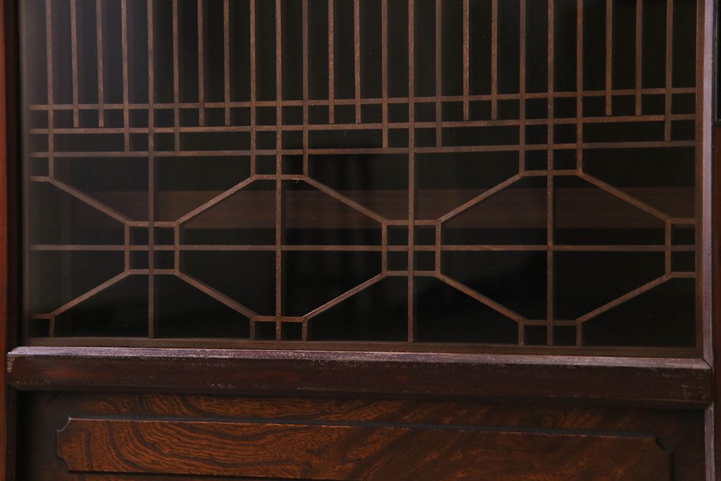ラフジュ工房オリジナル　古い組子の引き戸を活かしリメイクしたローボード(収納棚、陳列棚、キッチンボード)(R-030471)