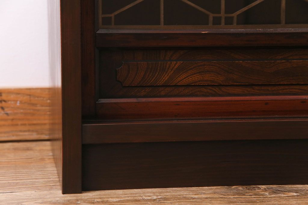 ラフジュ工房オリジナル　古い組子の引き戸を活かしリメイクしたローボード(収納棚、陳列棚、キッチンボード)(R-030471)