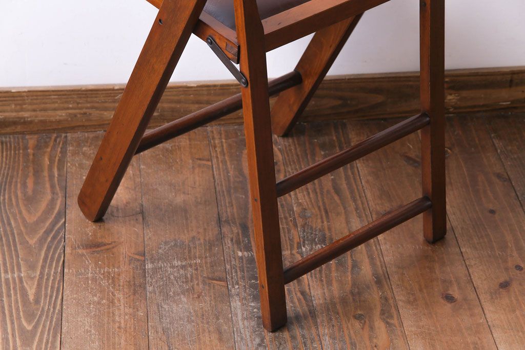 アンティーク家具　アンティーク　シンプルなフォールディングチェア(折り畳みチェア・椅子)