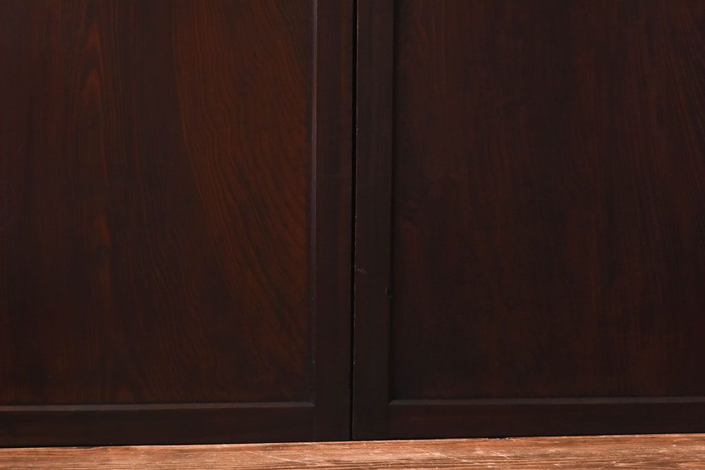 和製アンティーク　杉材　武骨な雰囲気の漂う格子帯戸(板戸、格子戸、引き戸、建具)3枚組