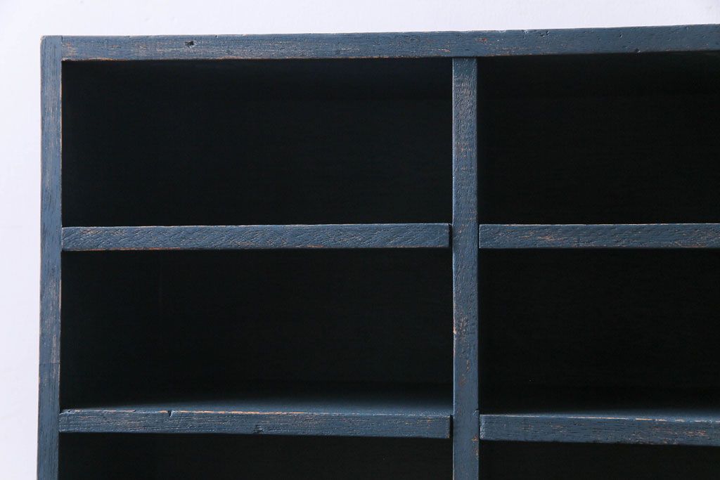 ペイント家具　幼稚園で使われていたレトロな魅力あふれるロッカー・2列(オープンラック、収納棚)(1)