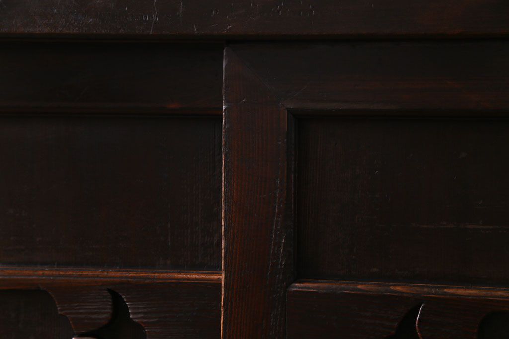 アンティーク家具　和製アンティーク　明治期　三尺　古いヒノキ材が味わい深い水屋箪笥サイドボード(収納棚、食器棚)
